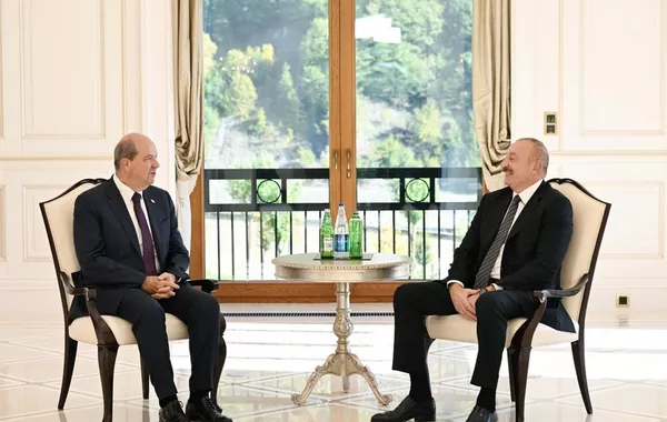 President Ilham Aliyev Meets Turkish Republic of Northern Cyprus President in Gabala