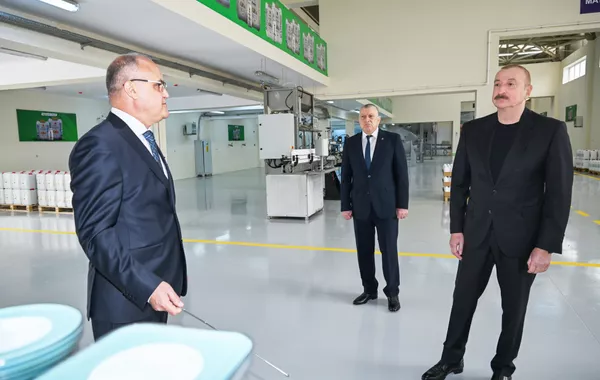 President Ilham Aliyev Tours Agrochemical Production Facility in Sabirabad