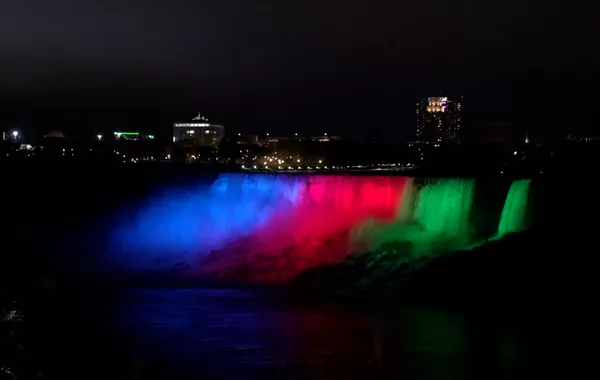Niagara Falls Lights Up in Colors of Azerbaijani Flag