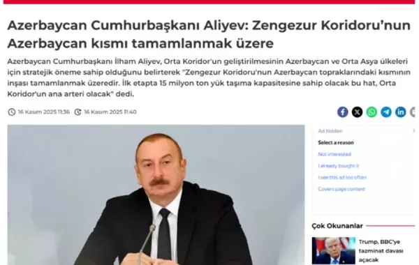 Turkish Media Highlights Azerbaijani President's Address at
