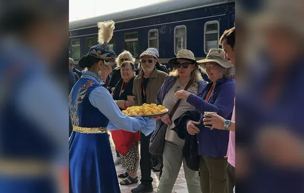 Golden Eagle Luxury Train Makes Grand Arrival at Kyrgyzstan's Bishkek-2 Station