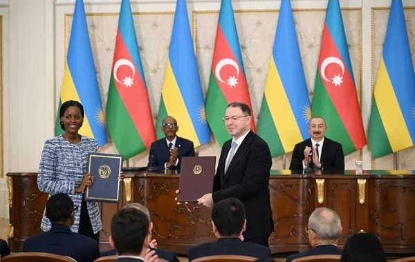 Azerbaijan and Rwanda Exchange Signed Documents as Presidents Hold Joint Press Conference