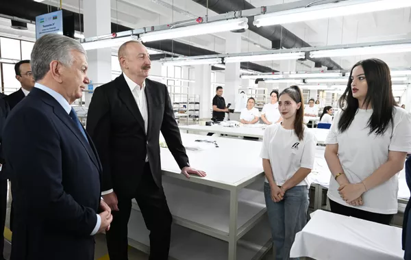 Presidents of Azerbaijan, Uzbekistan Review Operations of Businesstex JV Sewing Factory in Khankendi