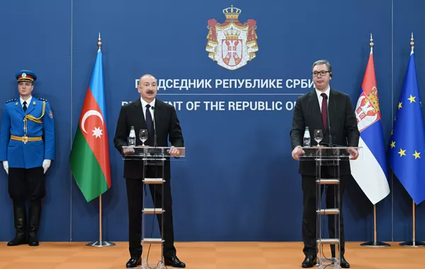 President of Azerbaijan Ilham Aliyev and President of Serbia Aleksandar Vučić Made Press Statements