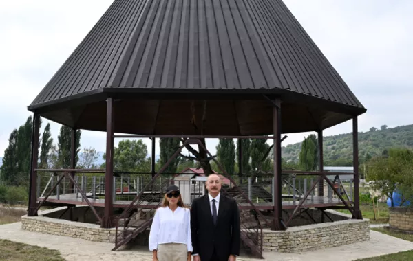 Azerbaijani Leader Reviews Conservation Work at Historic Shamakhi Shrine