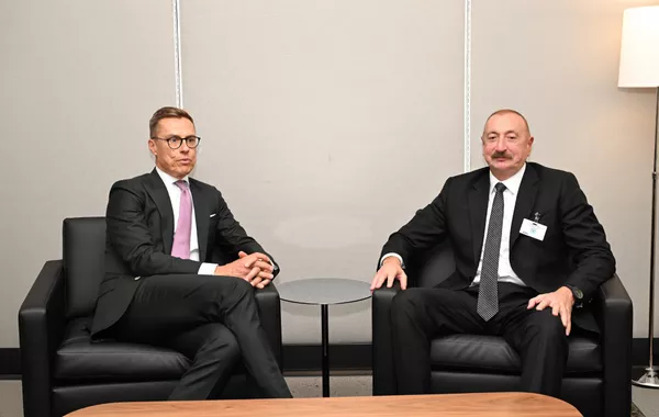 President Ilham Aliyev Holds Meeting with Finland's President at UN Headquarters in New York
