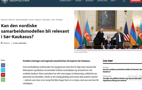 Norwegian Publication Highlights Peace Agreement Initialed in Washington