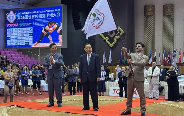 2026 Sumo World Championships Flag Officially Handover to Azerbaijan
