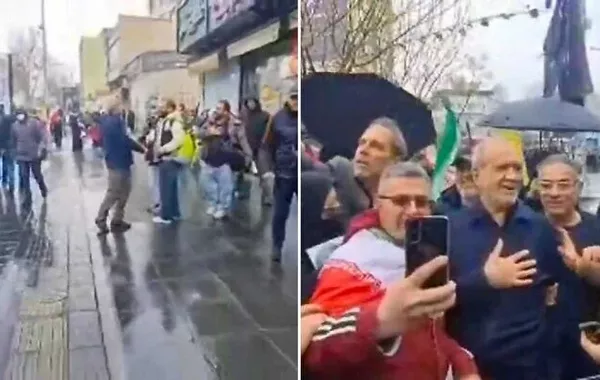 Iranian Leaders March with Crowds in Tehran, Demonstrating Defiance