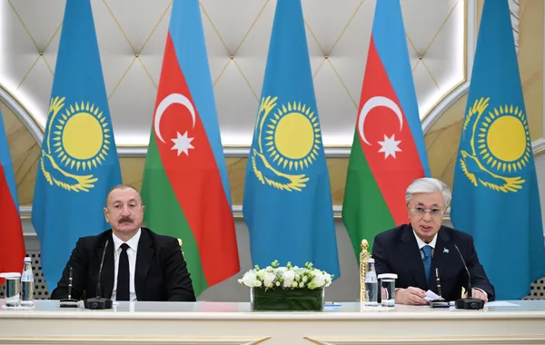 Presidents of Azerbaijan and Kazakhstan deliver press statements