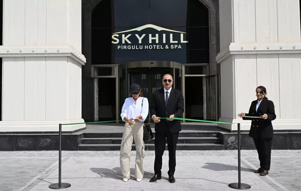 Azerbaijani President Attends Pirgulu Park Hotel Opening in Shamakhi