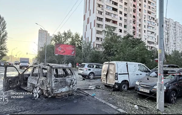 Lithuanian Embassy, 25 Ambulances Damaged in Russian Attack on Kyiv