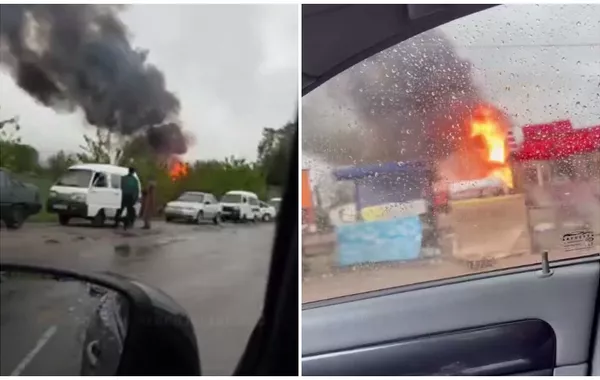 Explosion at Uzbekistan's Gas Station Triggers Fire During Fuel Transfer