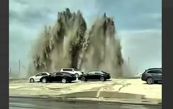 Kazakhstan Sees Powerful Ground Eruption as Water Gushes Sky-High - VIDEO