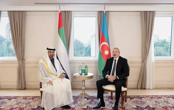 President Ilham Aliyev Holds Bilateral Meeting with UAE President