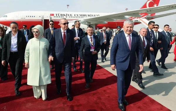 Turkish Leader Arrives in Kyrgyzstan for SCO Summit and World Nomad Games