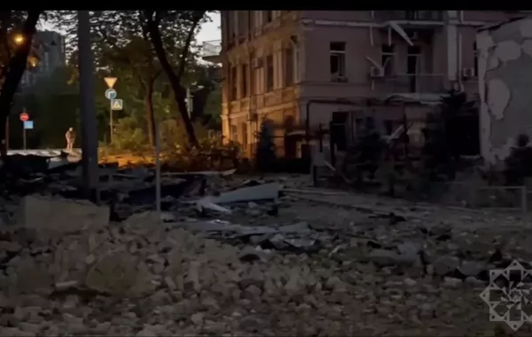 Russian Missile Strike Damages Area Near Azerbaijani Embassy in Kyiv