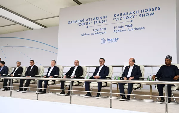 ECO Summit Participants Watch “Victory” Show of Karabakh Horses at Aghdam’s “Imarat” Complex