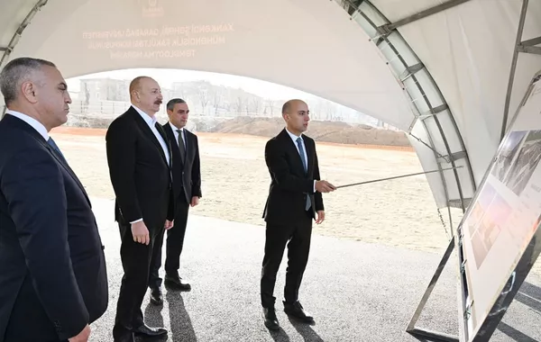 Aliyev Lays Foundation for Garabagh University Engineering Faculty in Khankendi