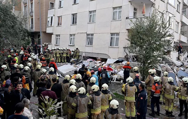 Building Collapse Leaves Three Floors in Ruins in Türkiye's Istanbul