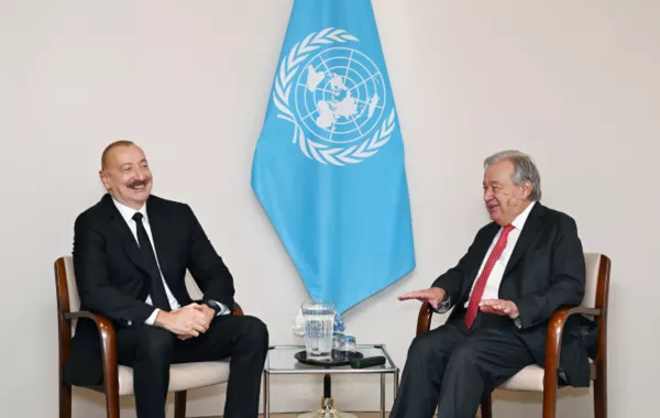 Azerbaijani President, UN Chief Meet in New York