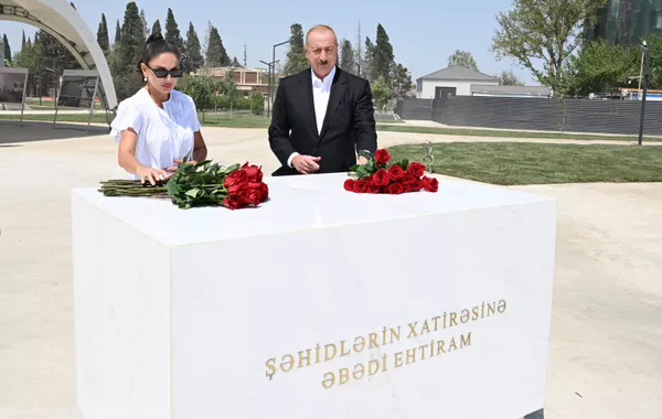 Azerbaijani President and First Lady Review Construction Work at Ganja Memorial Complex