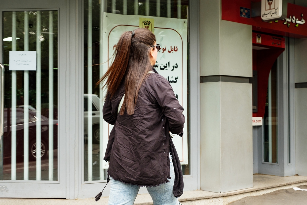 woman walking in tehran